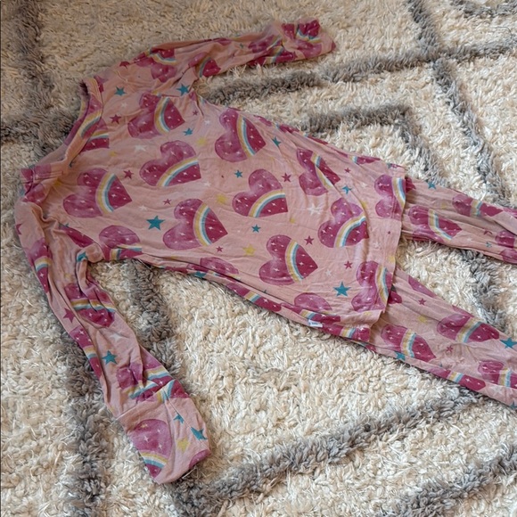 Toddler Girls Heart and Rainbow Pajama Set - Picture 2 of 3